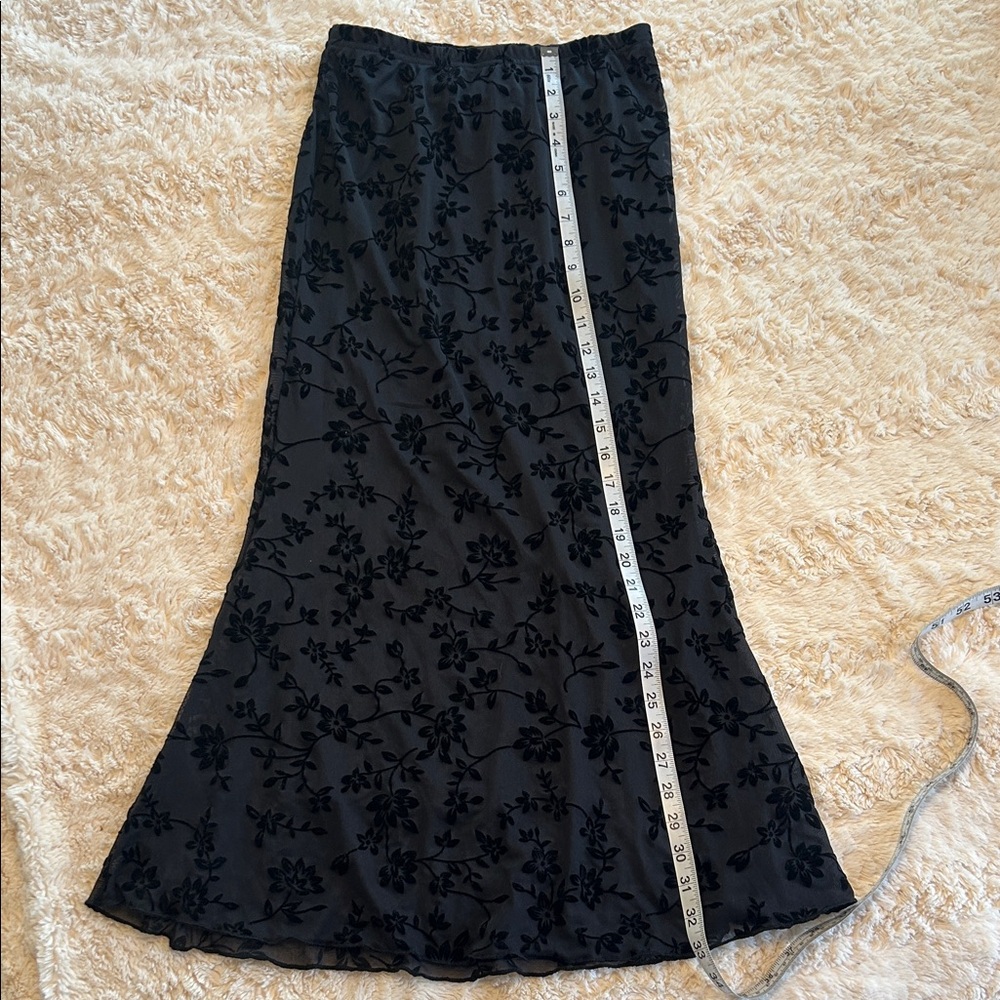 SHEIN Elegant Black Floral Maxi Skirt